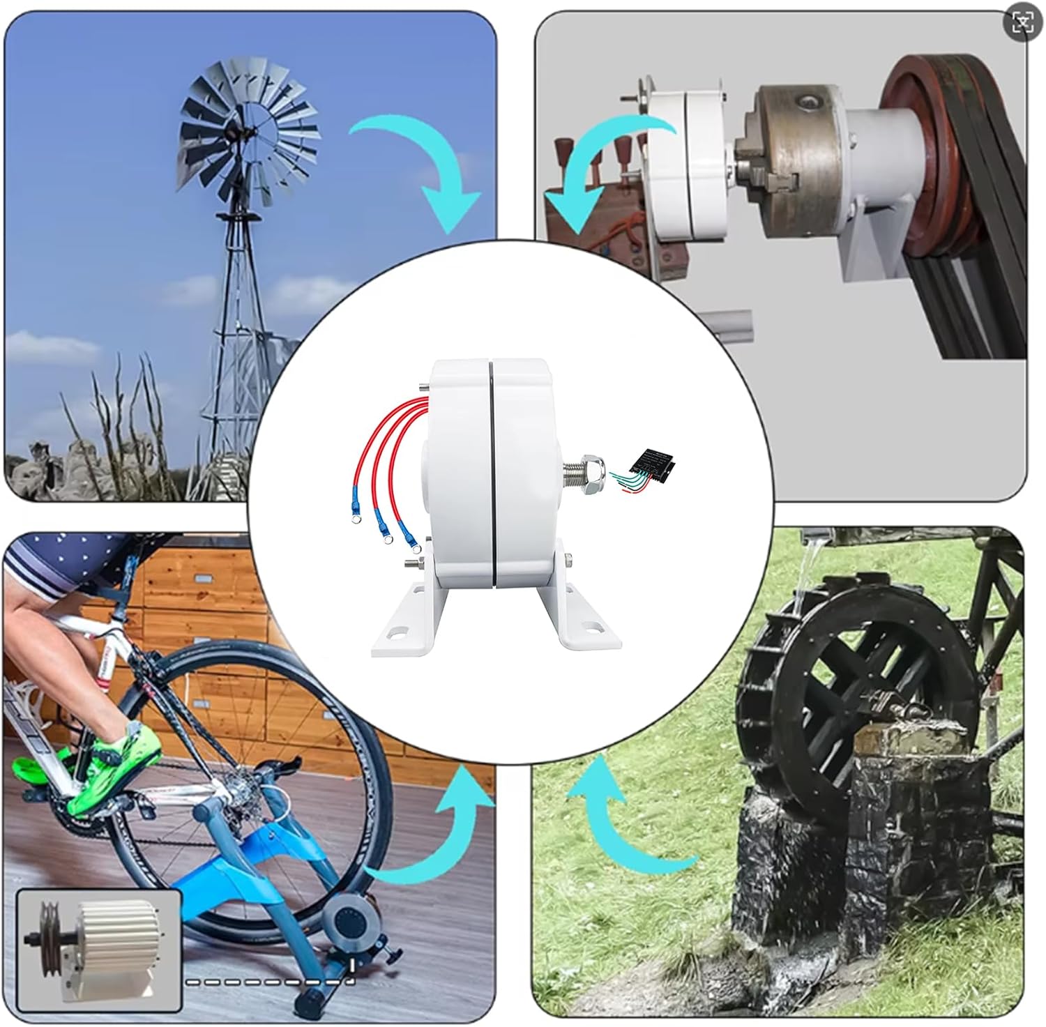 4000W 450Rpm Low RPM Alternator Permanent Magnet Generator 12V 24V 48V 220V 3 Phase AC Alternators for Hydroelectric Generators and Wind Turbines