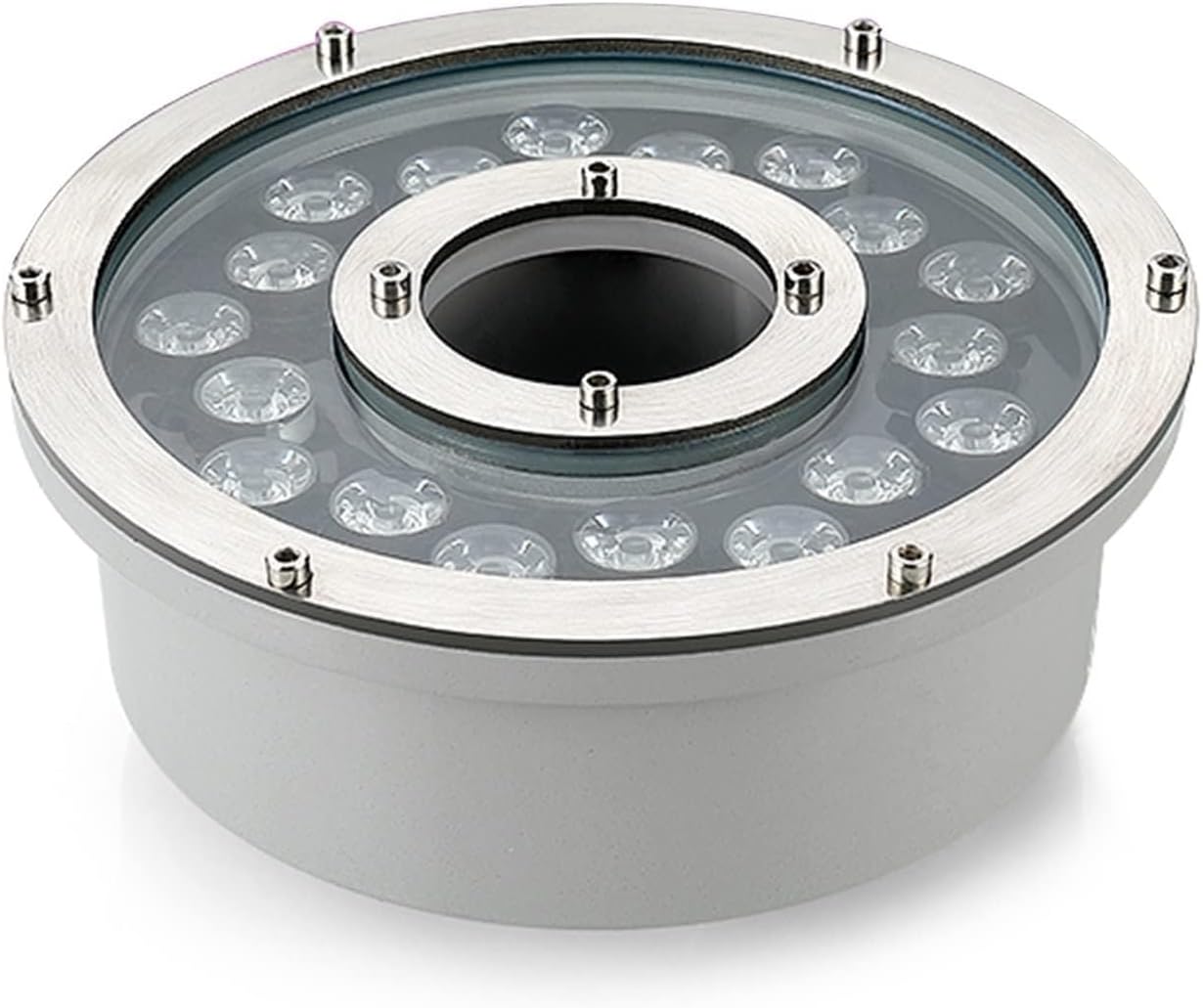 LED Ring Fountain Light IP68 Waterproof 12V/24V Low Voltage Underwater Spotlight Central Hole, LED Underwater Pond Lights, for Pond, Pool & Garden Water Feature Lighting(Red,18W(24V))