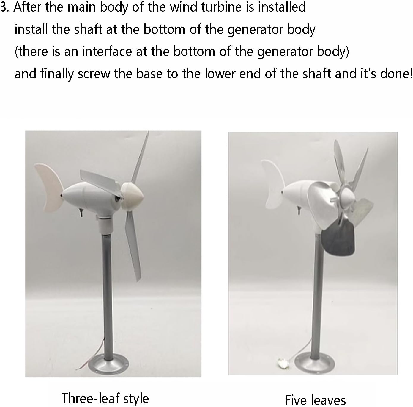 DIY Micro Wind Turbine DC Output Wind Generator Model Three-Phase Permanent Magnet Model Breeze Start(Five-Leaf Metal)