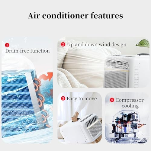 Portable Air Conditioners for Room & Outdoor, with Remote,Low Noise 38dB,Handle Design, Perfect for Tent, Garage White