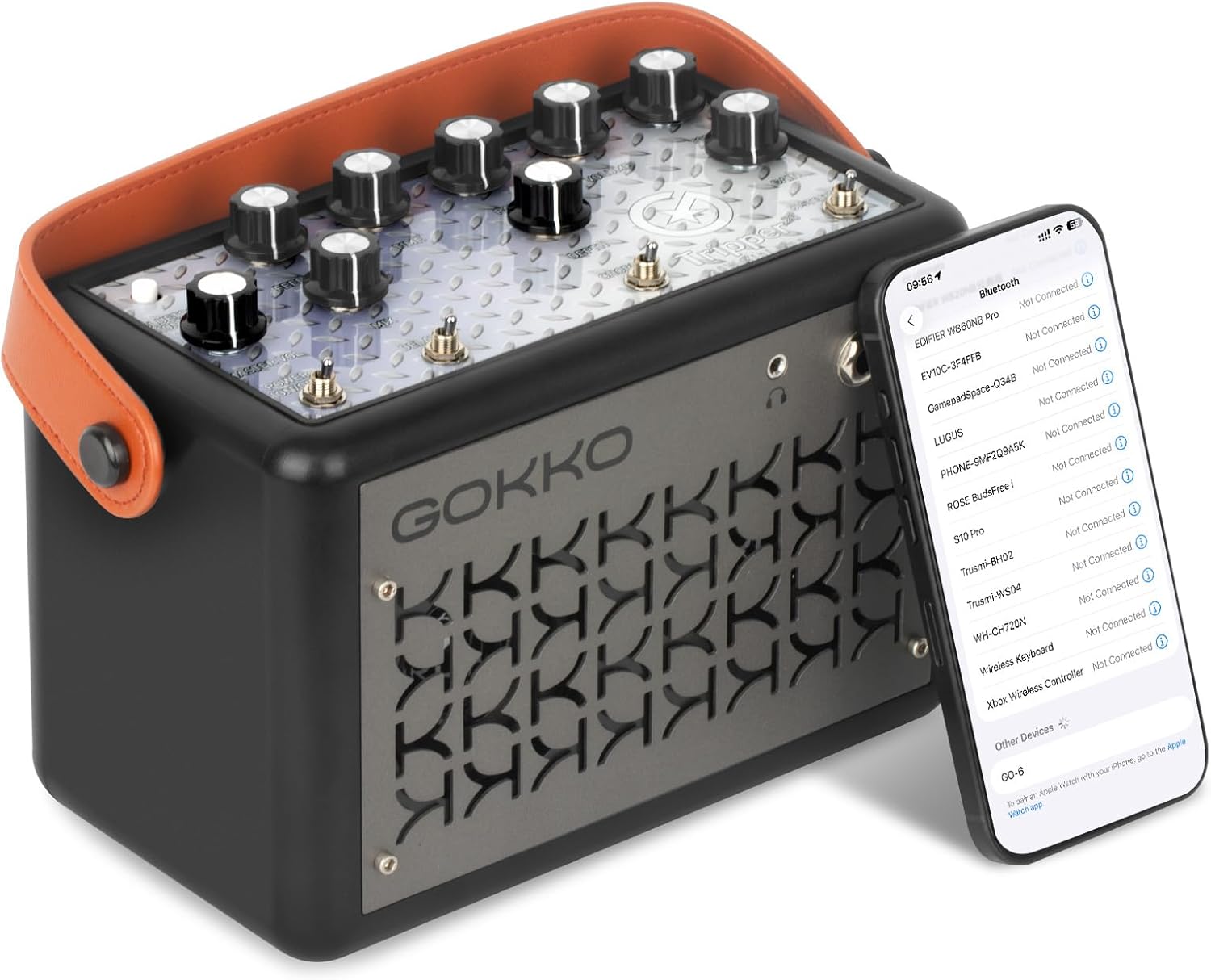 Guitar Amp 2 * 10W Electric Guitar Amplifier with 3 Built - in Effects, Bluetooth, Battery with USB Audio Interface for Recording Ideal for Busking and Practice