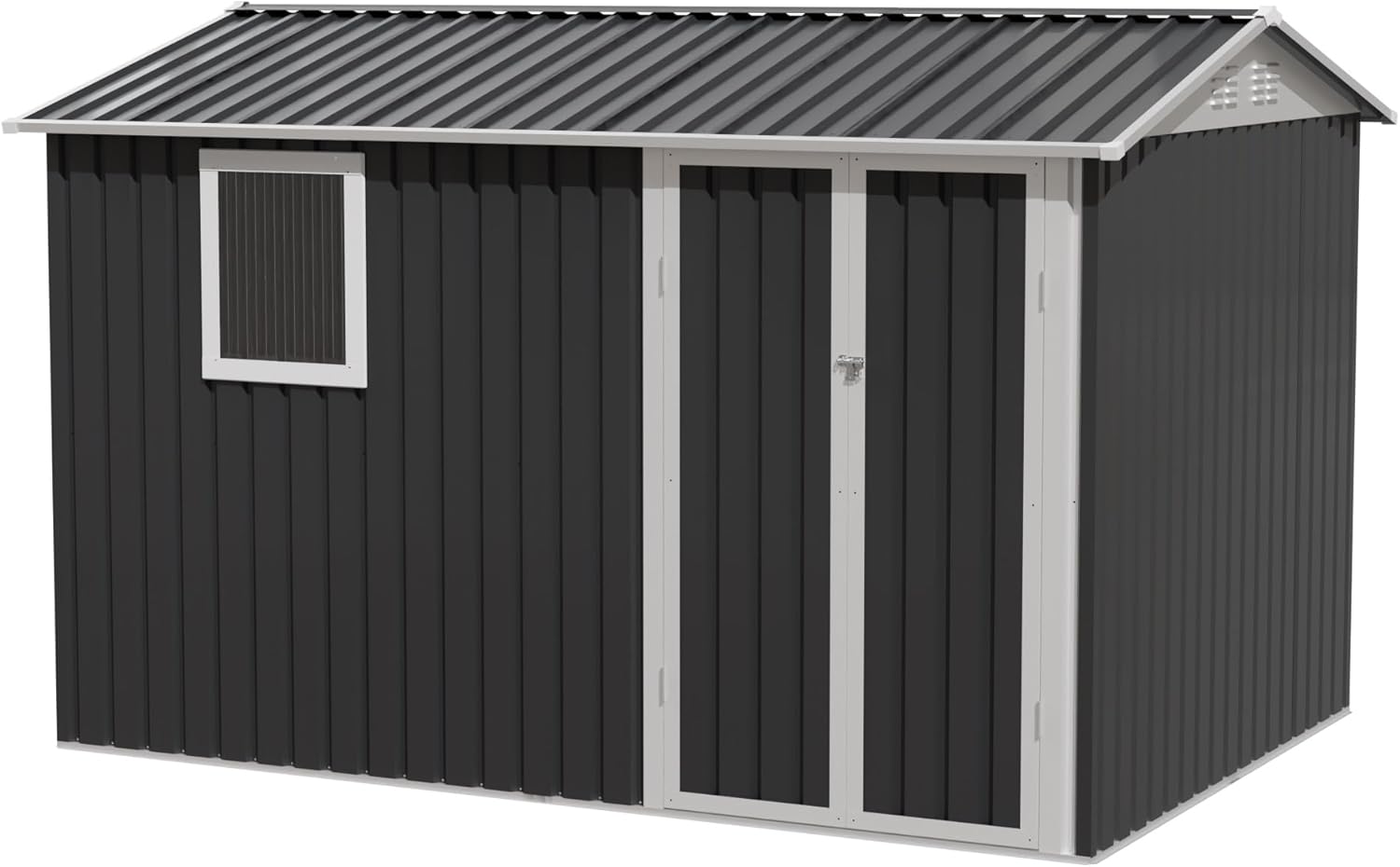 9x6 FT Metal Garden Shed for Patio & Backyard – Durable Tool Storage with Weather-Resistant Design and One Window