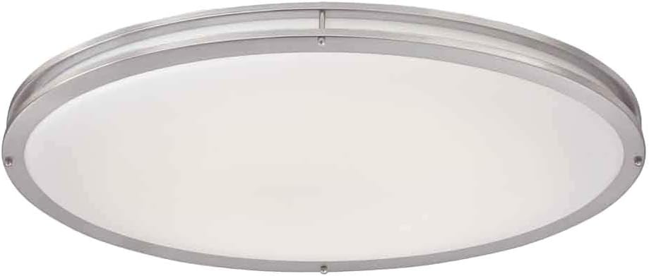 Hampton Bay 32 in. Brushed Nickel LED Oval Flush Mount