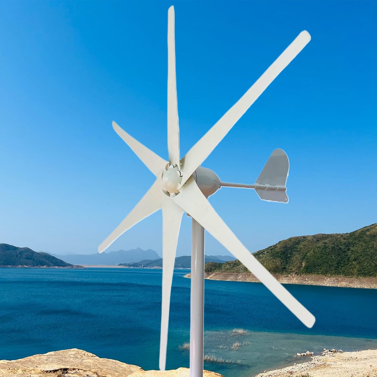 500W-800W 6 Blade Wind Controller Turbine Generator Kit, 48V/220V Wind Turbines Horizontal Home Powers Windmill Energy Turbines Charge(No Noise)