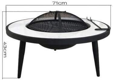 Outdoor Fire Pit Fire Pit Tables for Outside Patio, Wood Burning Fire Pit, Picnic Bonfire, with Grilled,Tongs,Rich Accessories