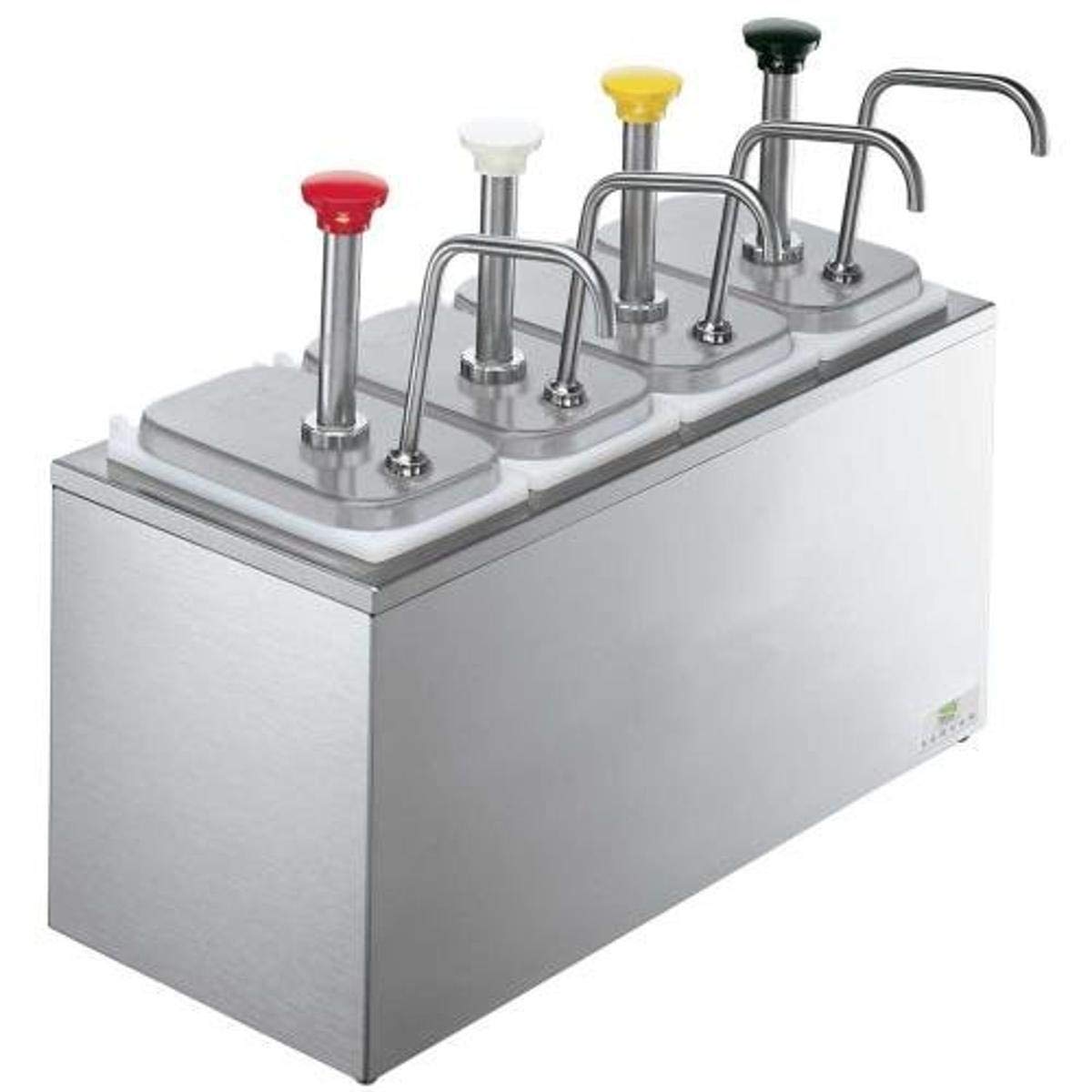 Server Products SB-4-83700 Station Combo with 4 Jars and Stainless Steel Pumps, 3-1/2 Quart Each Jar, Steel