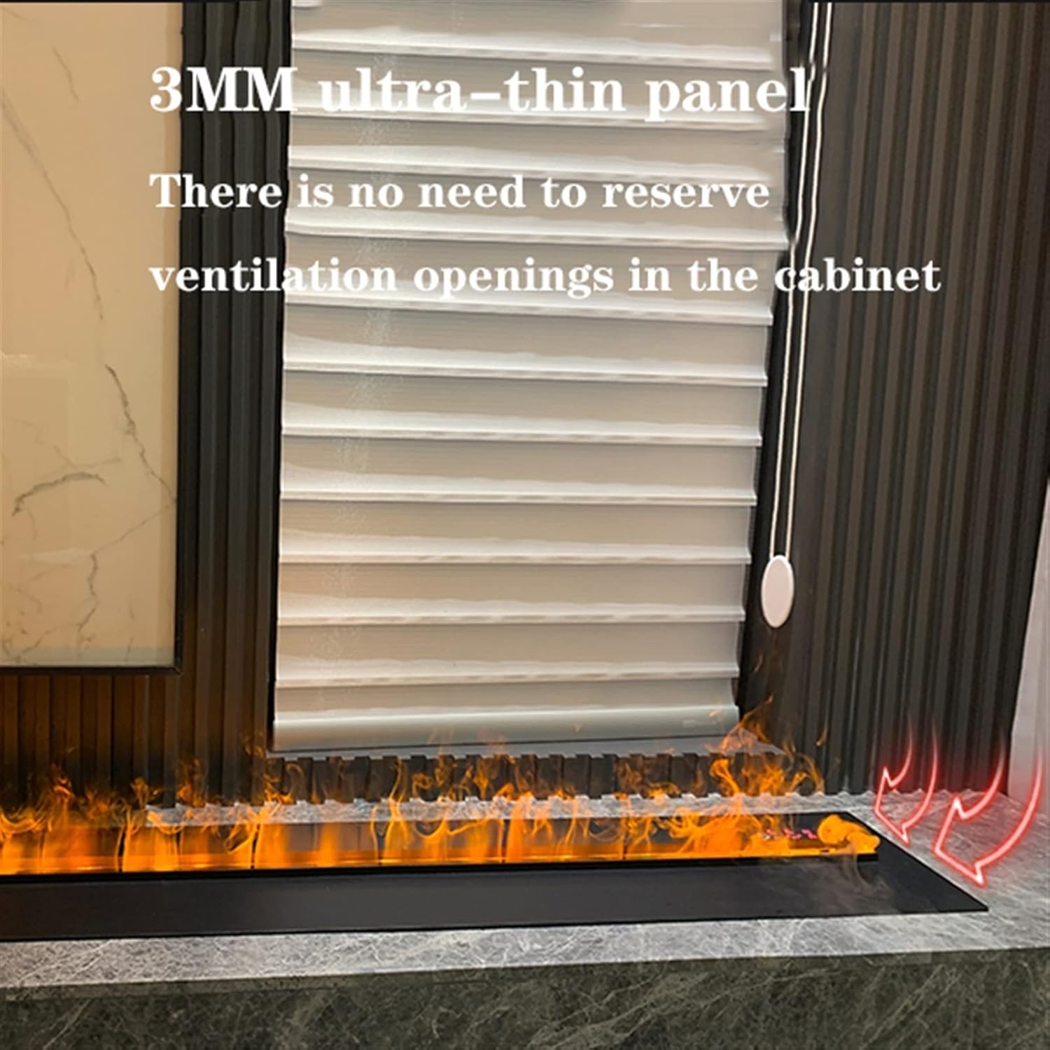 3D Water Vapor Fireplace with Humidifier Flame Slim Silent Electric Fireplace, Recessed Mount Decorative Fireplace, Remote Control with Timer, Touch Screen, Adjustable Flame Height(1800mm)