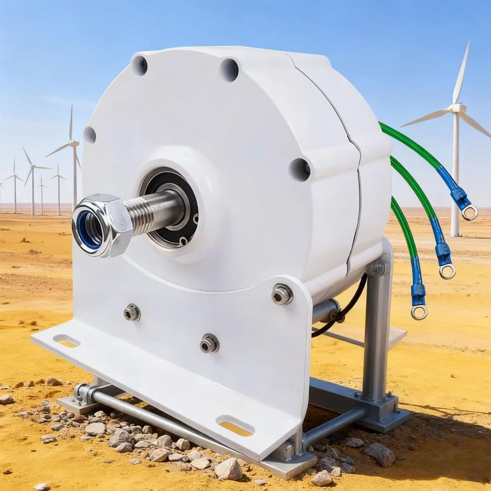 12V, 10000W Low RPM Permanent Magnet Generator, 3 Phase Gearless Permanent Magnet AC Alternator Water Wind Turbine Generator with Controller (Voltage, 12 V 24V 48V 220V) ﻿