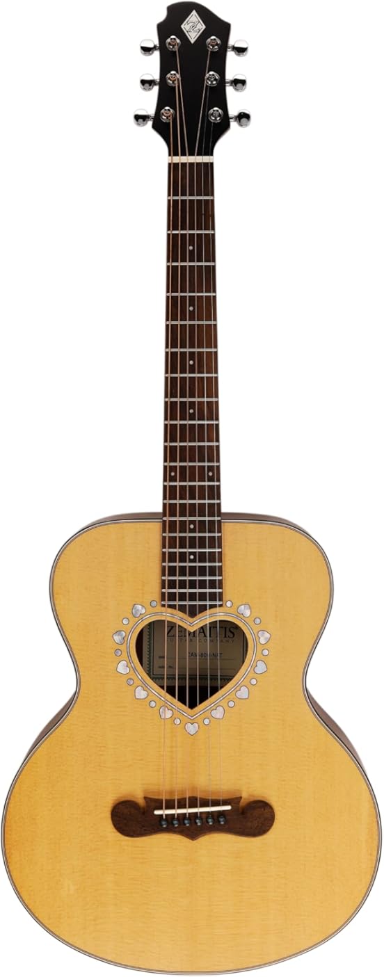 ZEMAITIS CAM 80H 3/4 ACOUSTIC GUITAR WITH HEART SOUNDHOLE AND ROSETTE (NATURAL)