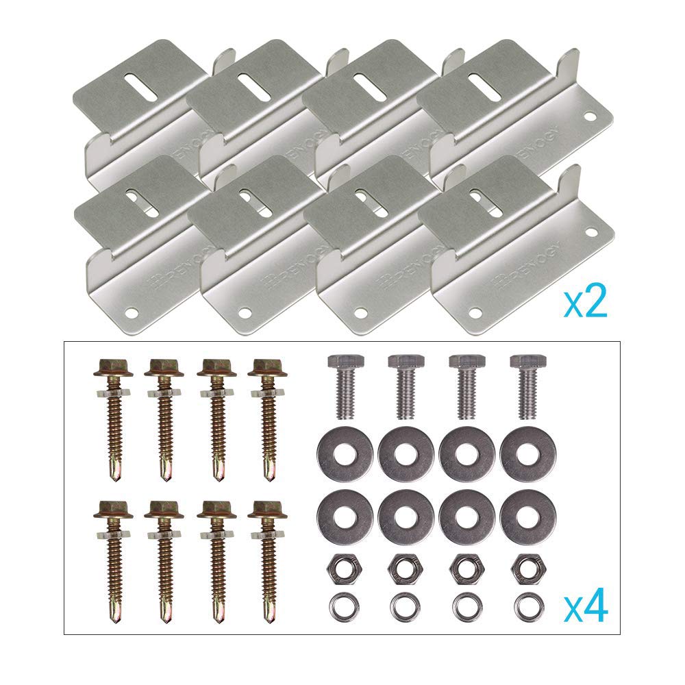 Renogy Rover 40 Amp 12V/24V DC Input MPPT Solar Charge Controller + Renogy 4 Sets of Solar Panel Mounting Z Brackets