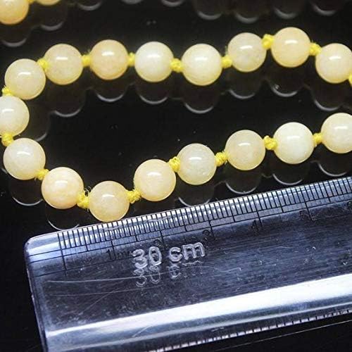 108 pcs yellow jade smooth prayer tasbih round sphere round gemstone loose craft beads 8mm