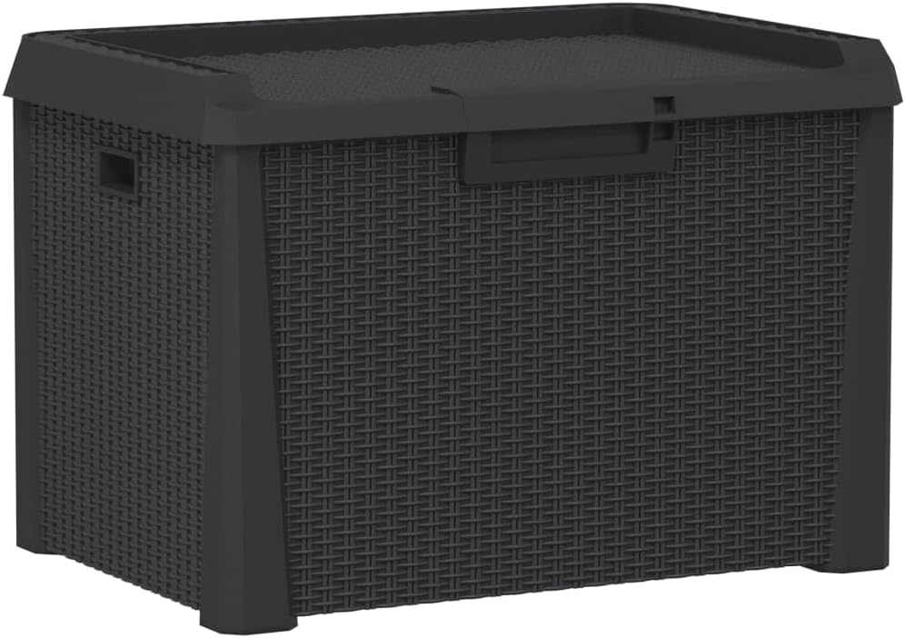 vidaXL Garden Storage Box Anthracite Polypropylene Medium