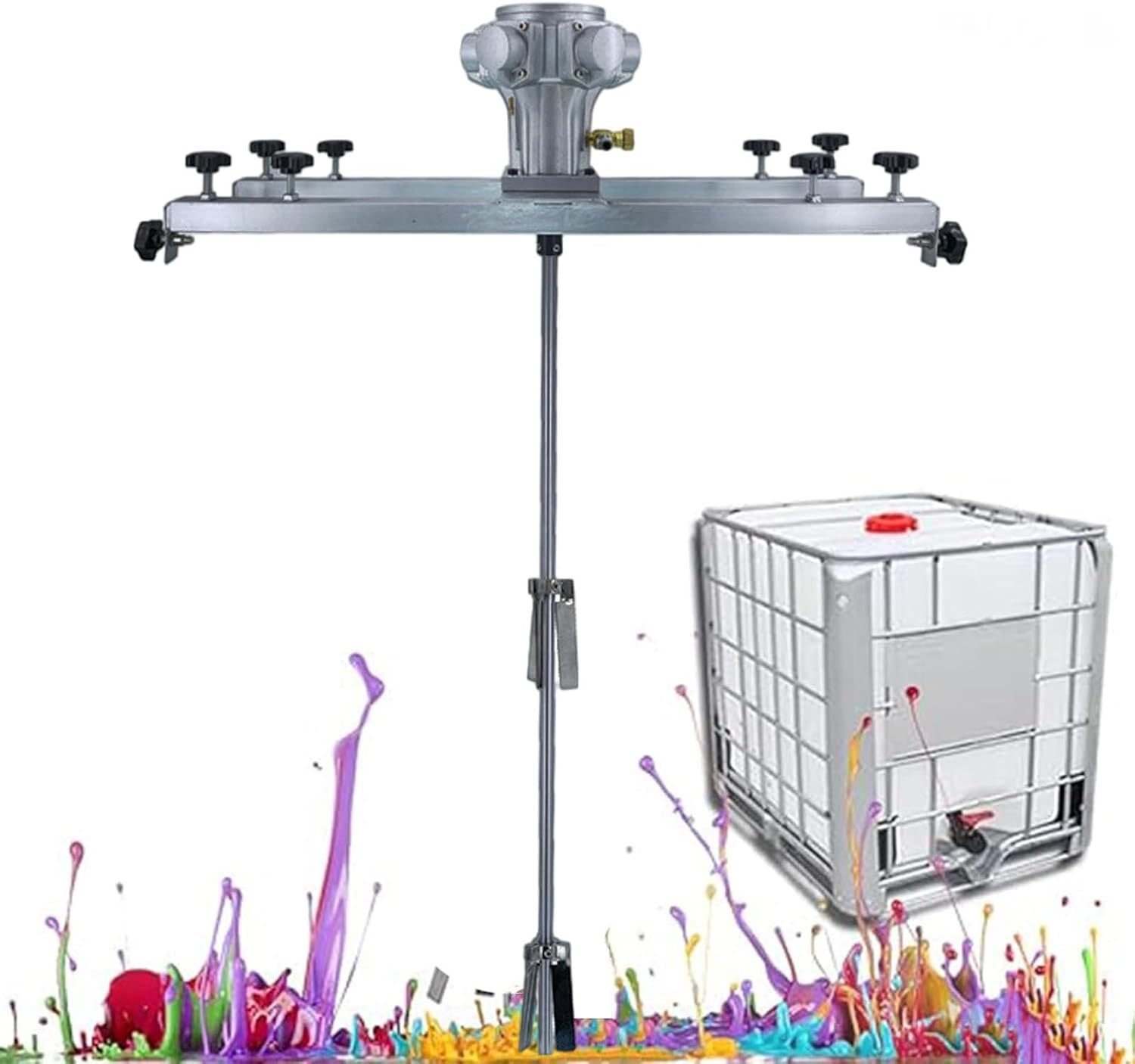 Pneumatic 1 Ton Air Agitator, Pneumatic Mixer Working Air Pressure 0.6Mpa, Tank Mixer Machine 1000L Commercial Barrel Drum Stirrer with Support Hanger,H004,H006