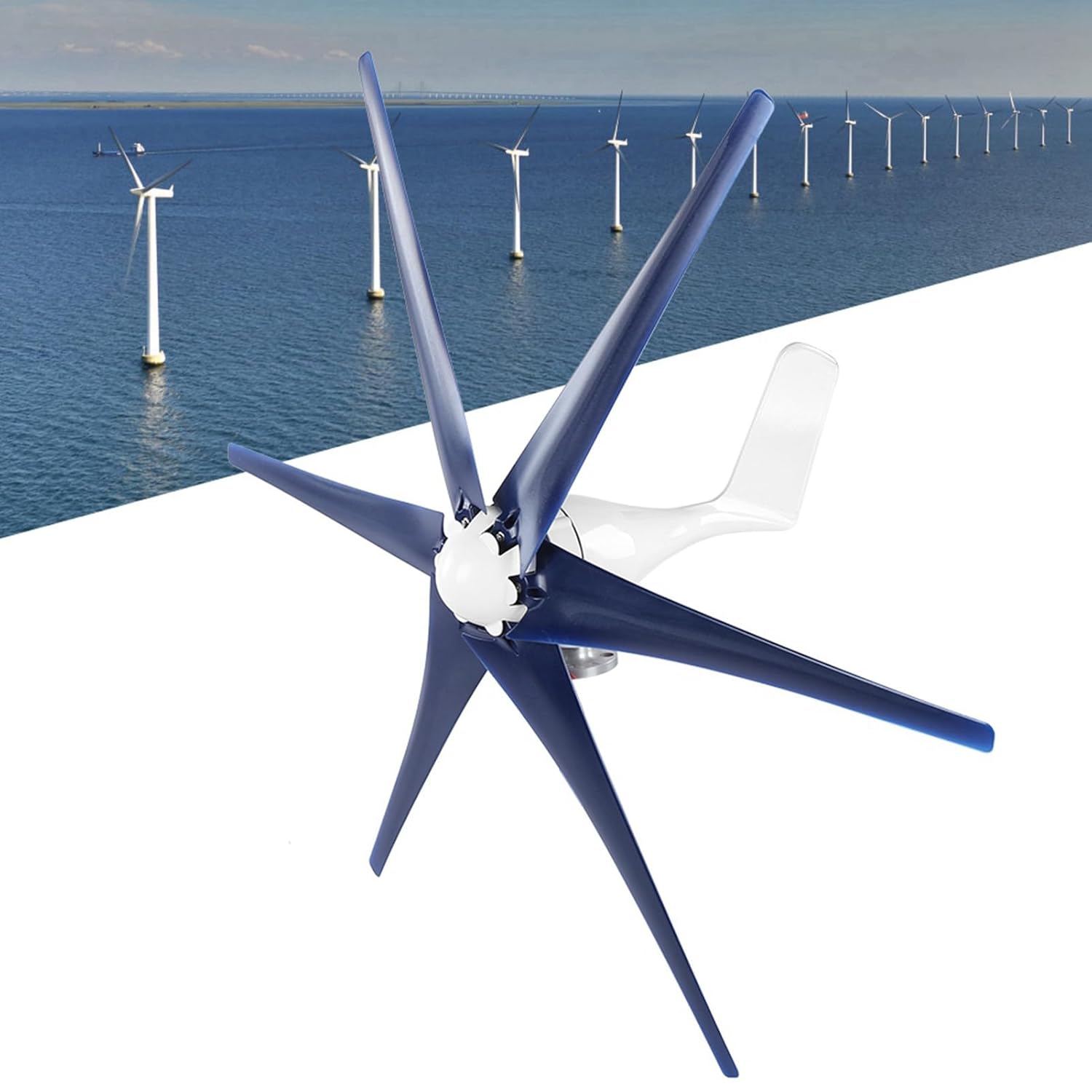 Professional Wind Turbines Wind Turbine Generator Windmill Generator 800W Wind Turbine 6 Blade Wind, Solar and Wind Power Parts and Accessories (24V)
