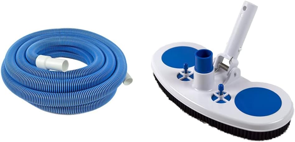 Poolmaster 33430 Heavy Duty In-Ground Pool Vacuum Hose With Swivel Cuff, 1-1/2-Inch by 30-Feet,Neutral & AIR Vinyl Liner Swimming Pool Vacuum, Essential Collection