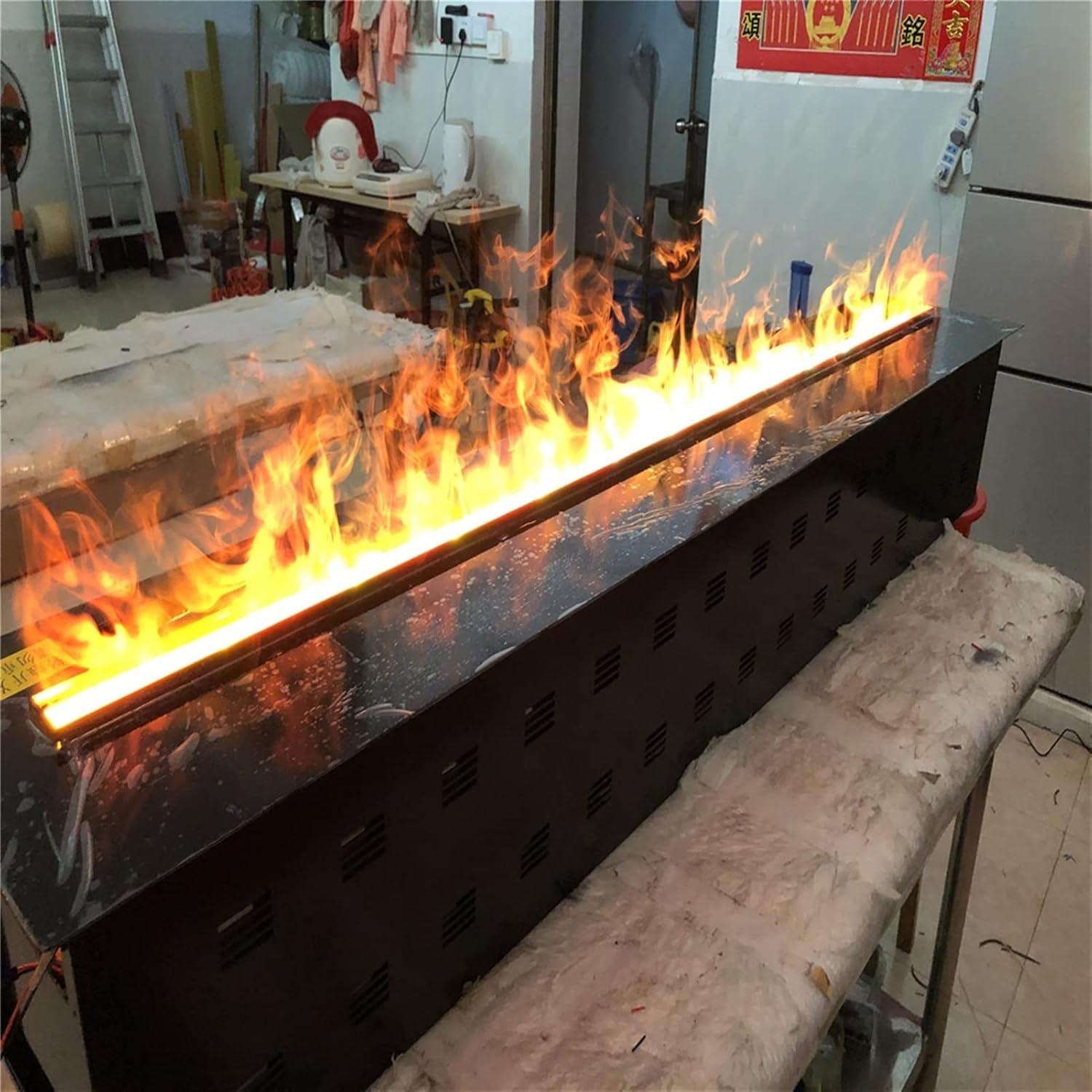 3D Water Vapor Fireplace with Humidifier Flame Recessed Electric Fireplace 39.3 Inch Long 3D Steam Electric Fireplace with Remote, Metal Panel, 330W, Black