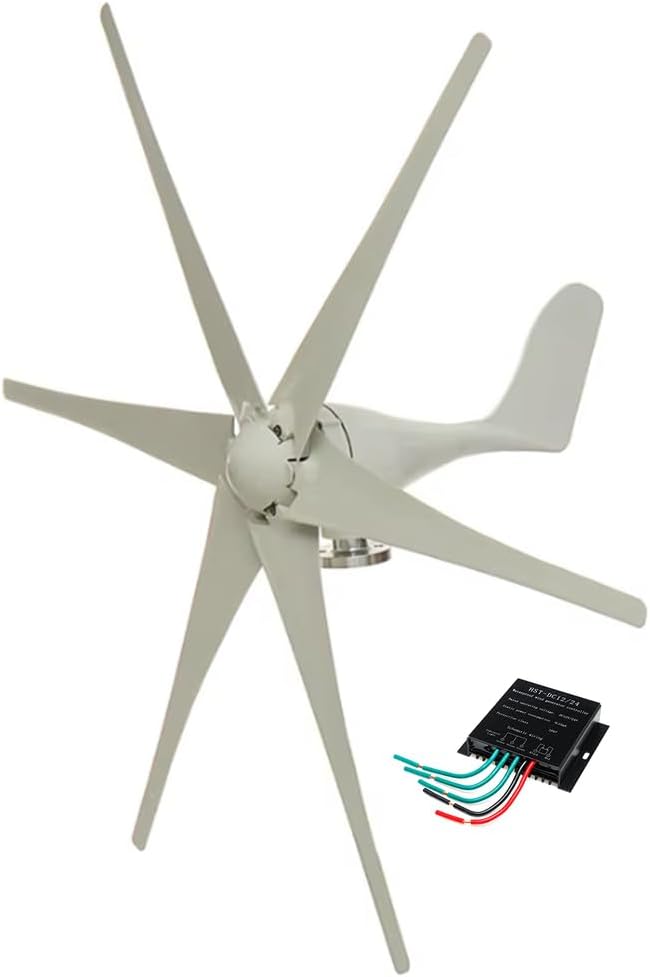 9000W Horizontal Wind Turbine Generator Low Noise 12V 24V48V 220V for Off Grid System Windmill Wind Turbine Generator Kit with MPPT Charger Controller
