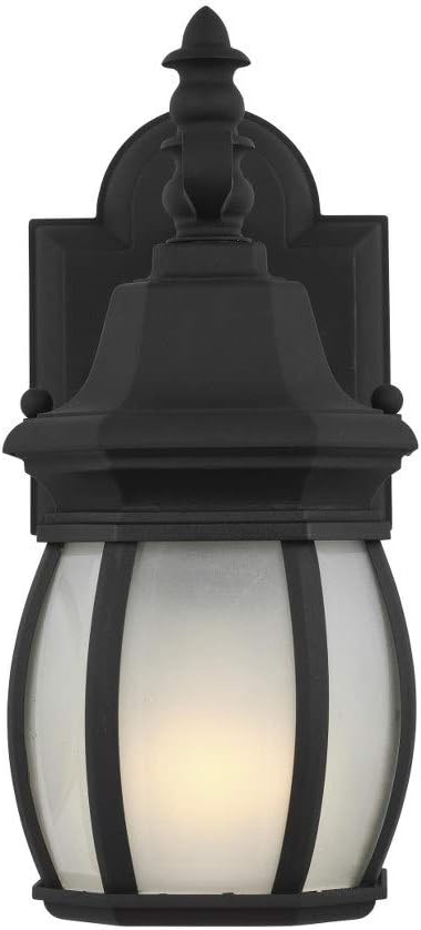 Generation Lighting 1-Light Wynfield Traditional Outdoor Wall Lamp Black 89104-12 | Outdoor Light is Lovely Wall Lamp for Outdoor Decor | Wall Light Fixture Uses Standard or LED Light Bulb