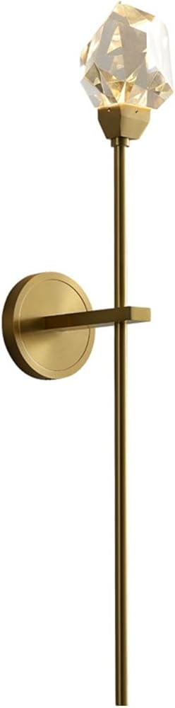 Wall Sconces Creative Long Arm Crystal Wall Light Mid-Century Brass Wall Sconce Vanity Wall Mounted Lighting Fixture with Clear Crystal Shade for Hotel Living Room Powder Room Hallway Bedroom