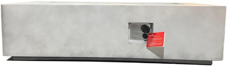 56 Inch Rectangular Propane Fire Pit Table for Outdoor Patio Garden Deck - Durable Concrete-Like Finish in Light Gray