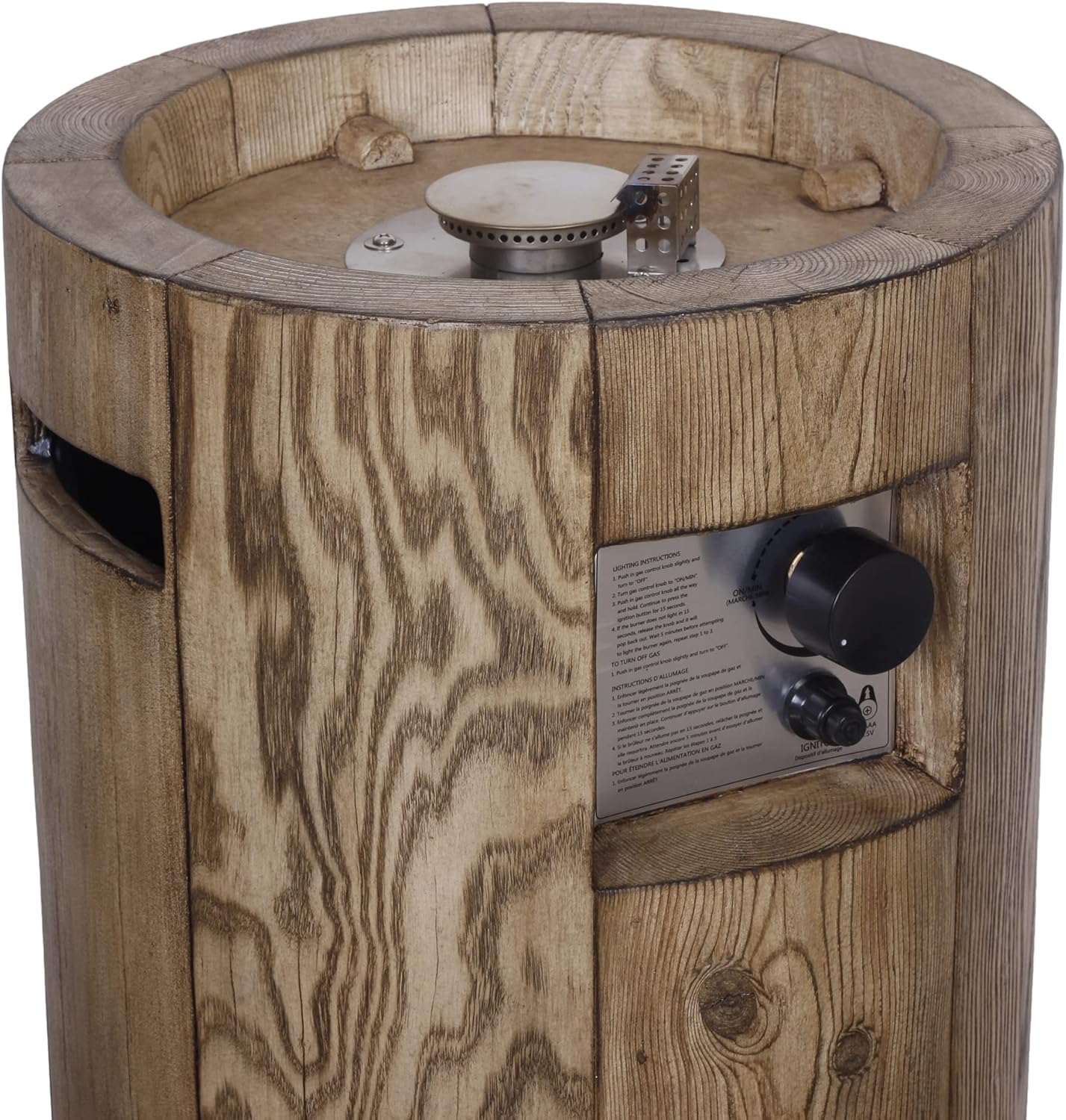 25'' Ore Powder 30,000BTU Adjustable Flame Propane Gas Fire Table with Waterproof Cover