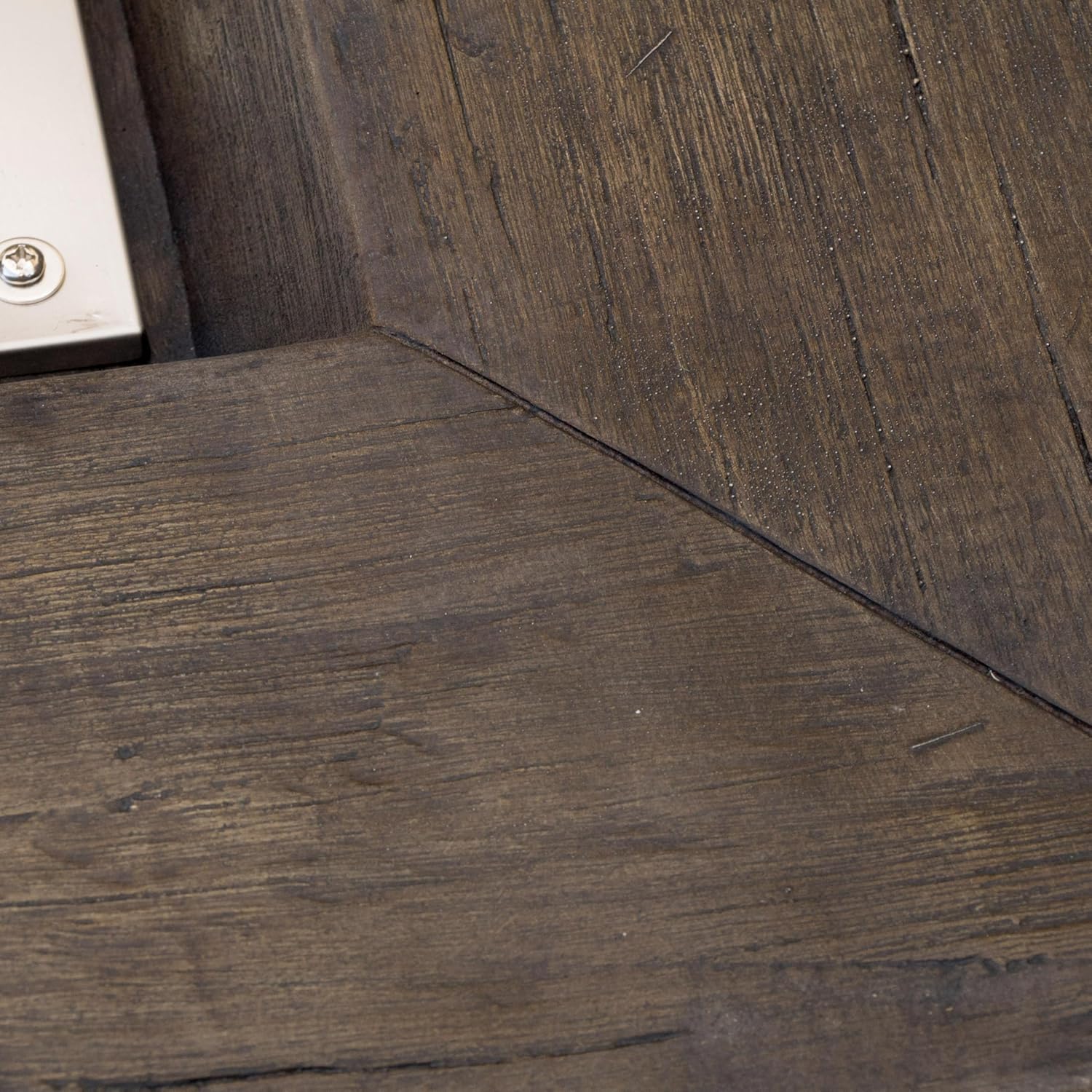 32 Inch Square Propane Fire Pit Table, Wood Pattern Design for Patio Backyard Garden, 40,000 BTU Outdoor MGO Fire Pit in Grey, Gas Fire Pits for Outside Use, Only Table (Not Included Cover & Propane)