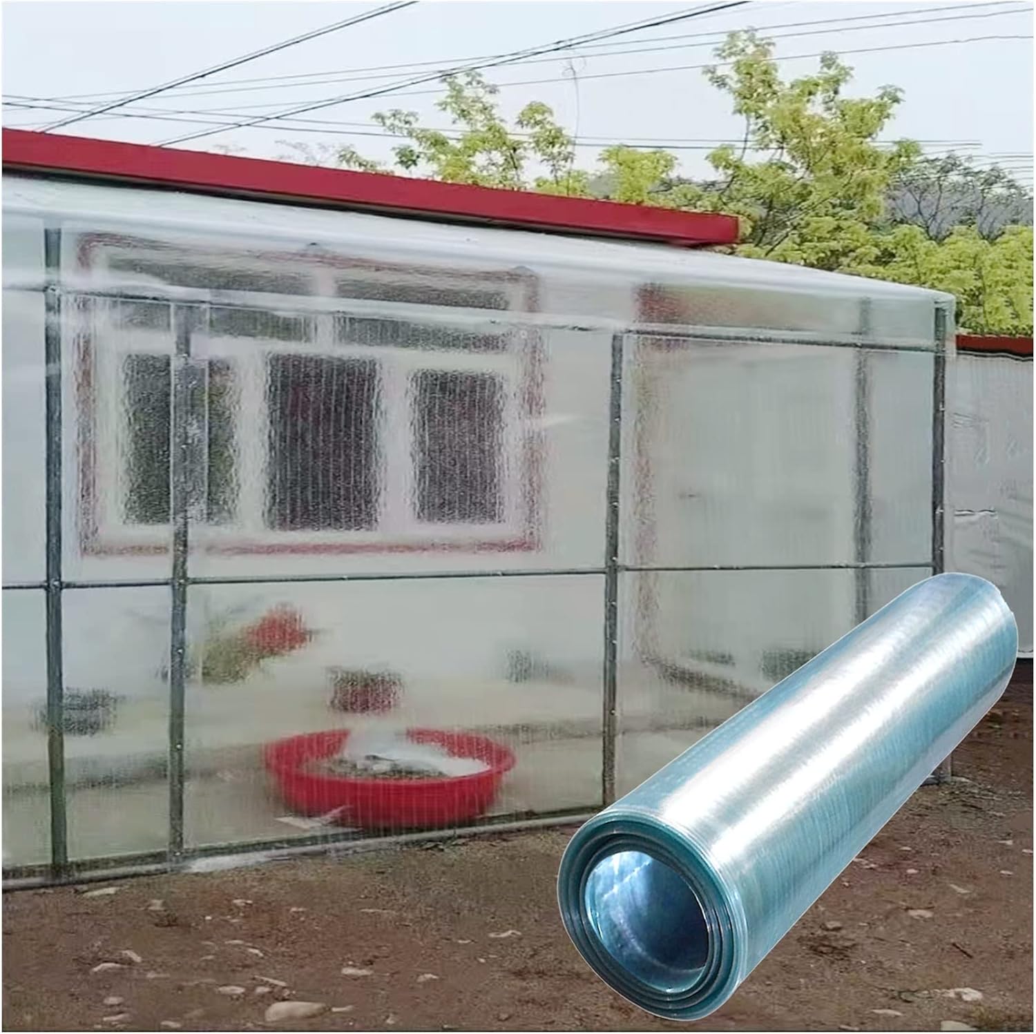 Polycarbonate Roofing Sheet, UV Resistant Greenhouse Clear Film, Impact Resistance Day Lighting Panels, for Garden Balcony, Easy to Bend & Cut (Color : Clear-1mm, Size : 1x6m)