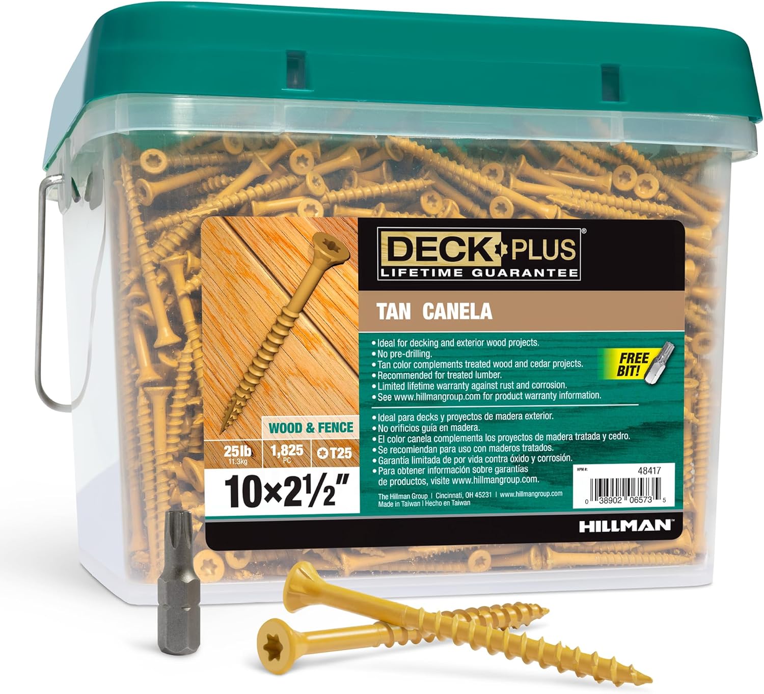Deck Plus 2-1/2 Inch Epoxy Coated Exterior Wood and Fence Screws #10 x 2-1/2