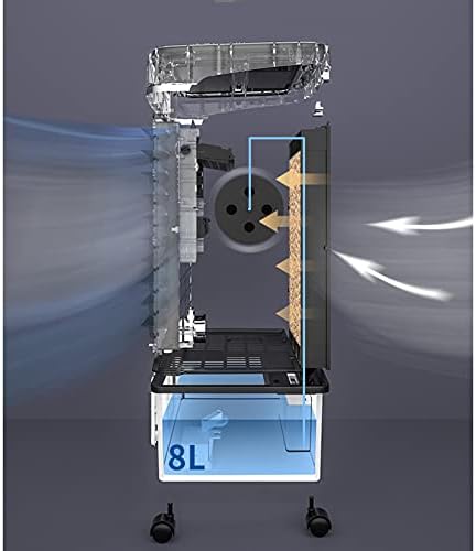 Portable Mobile Air Conditioner Air Cooler Fan for Home with Remote Control & LCD Display - Timer Function,3 Speeds,3 Wind Settings & Oscillation-White A