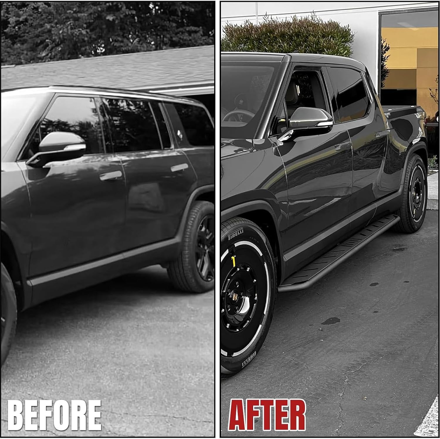 2PCS Running Boards fit for R1S Door Side Steps Compatible with R1S 2025 2026 Nerf Bars Pedal for R1S Exterior Accessories