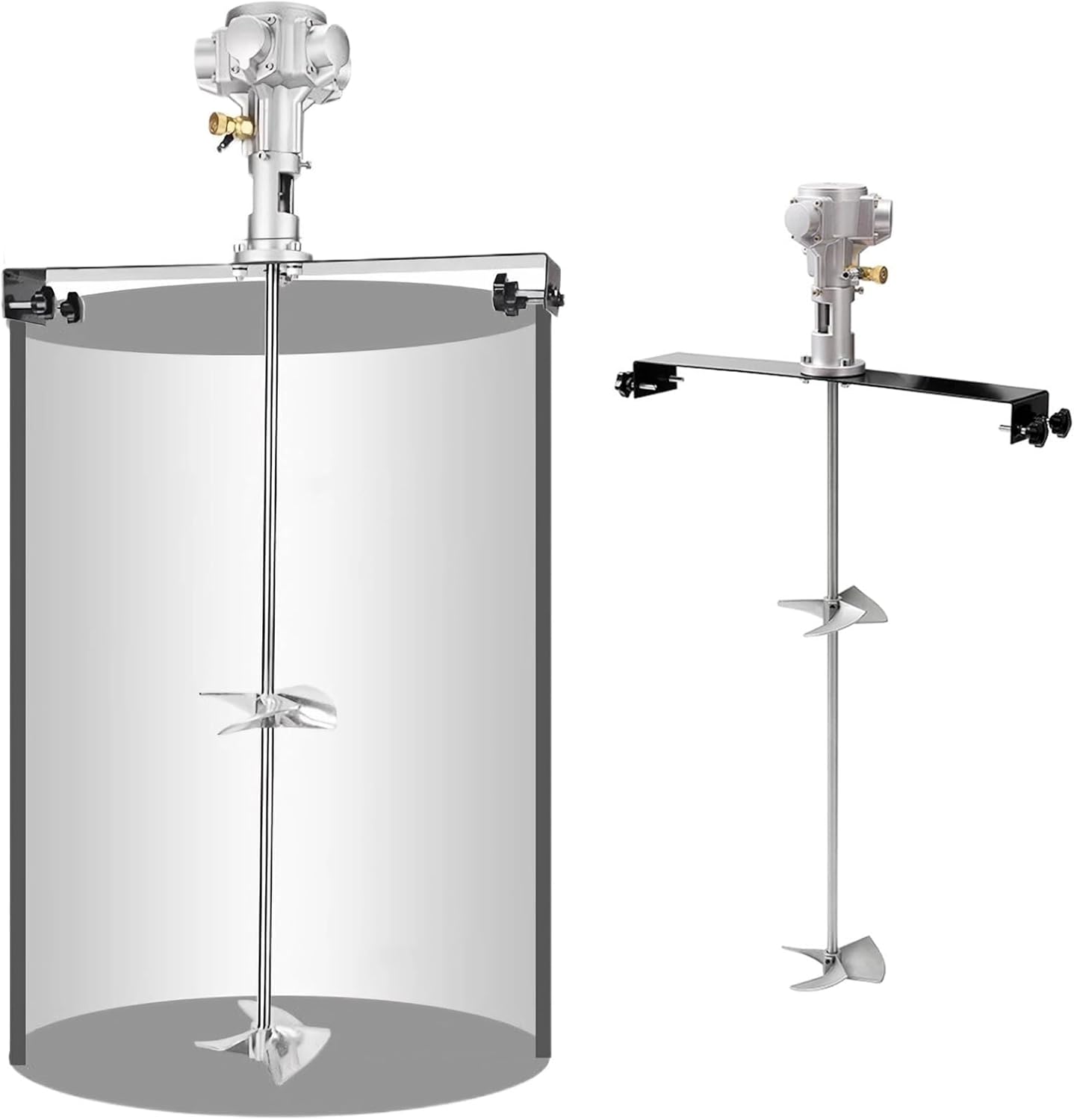 55 Gallon 3/4HP Pneumatic Paint Mixer, 400L Tank Barrel Air Agitator, Paint Stirring Machine Mix Tool for Viscous Liquid Ink Dye(Stainless Steel Blade)