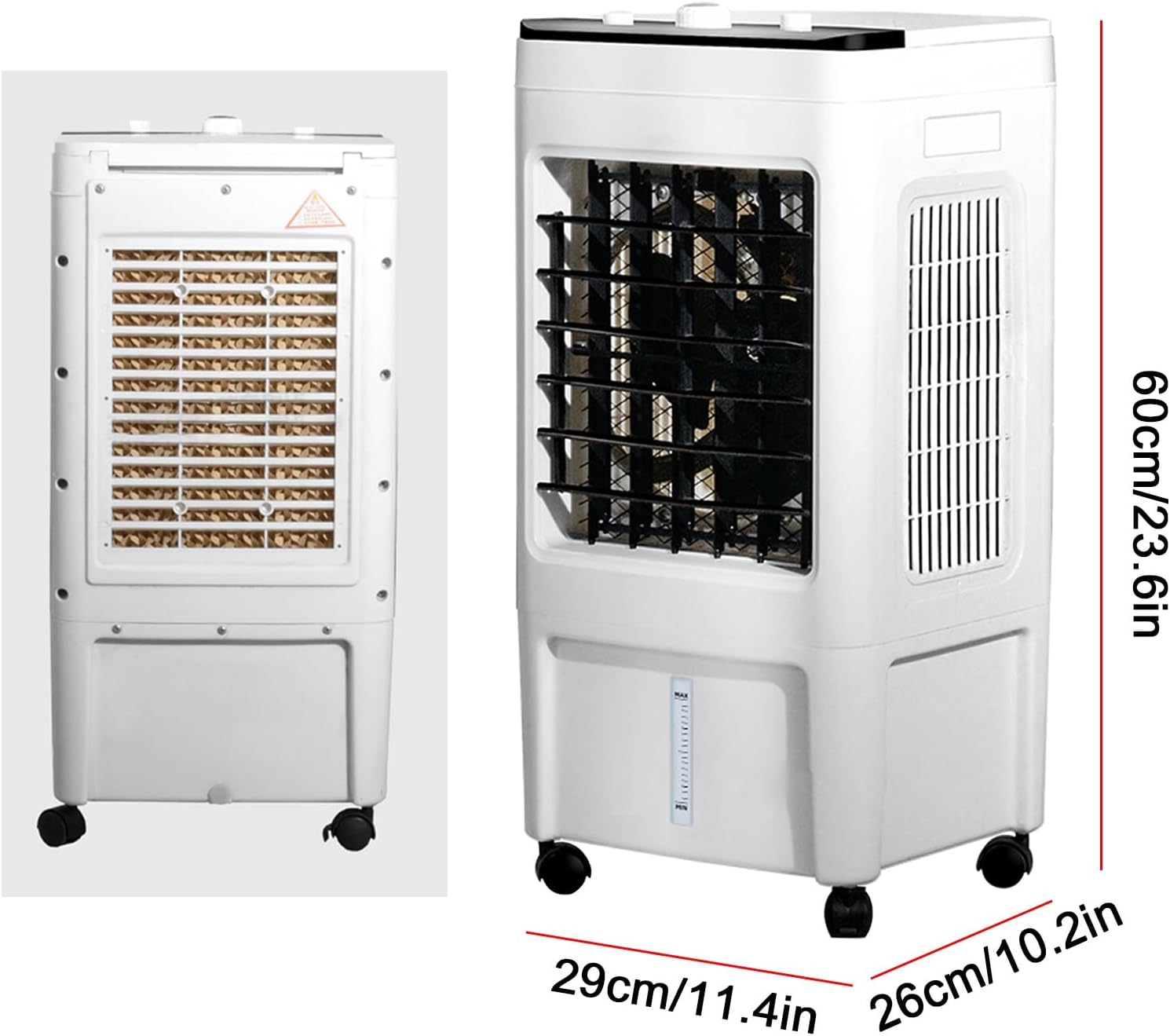 Evaporative Air Cooler, 3-in-1 Portable Air Conditioners, 12H Timer, 3 Speeds, 2.6 Gal Tank & 4 Ice Packs, 120°oscillation, Quiet Portable Ac for Room Bedroom Office