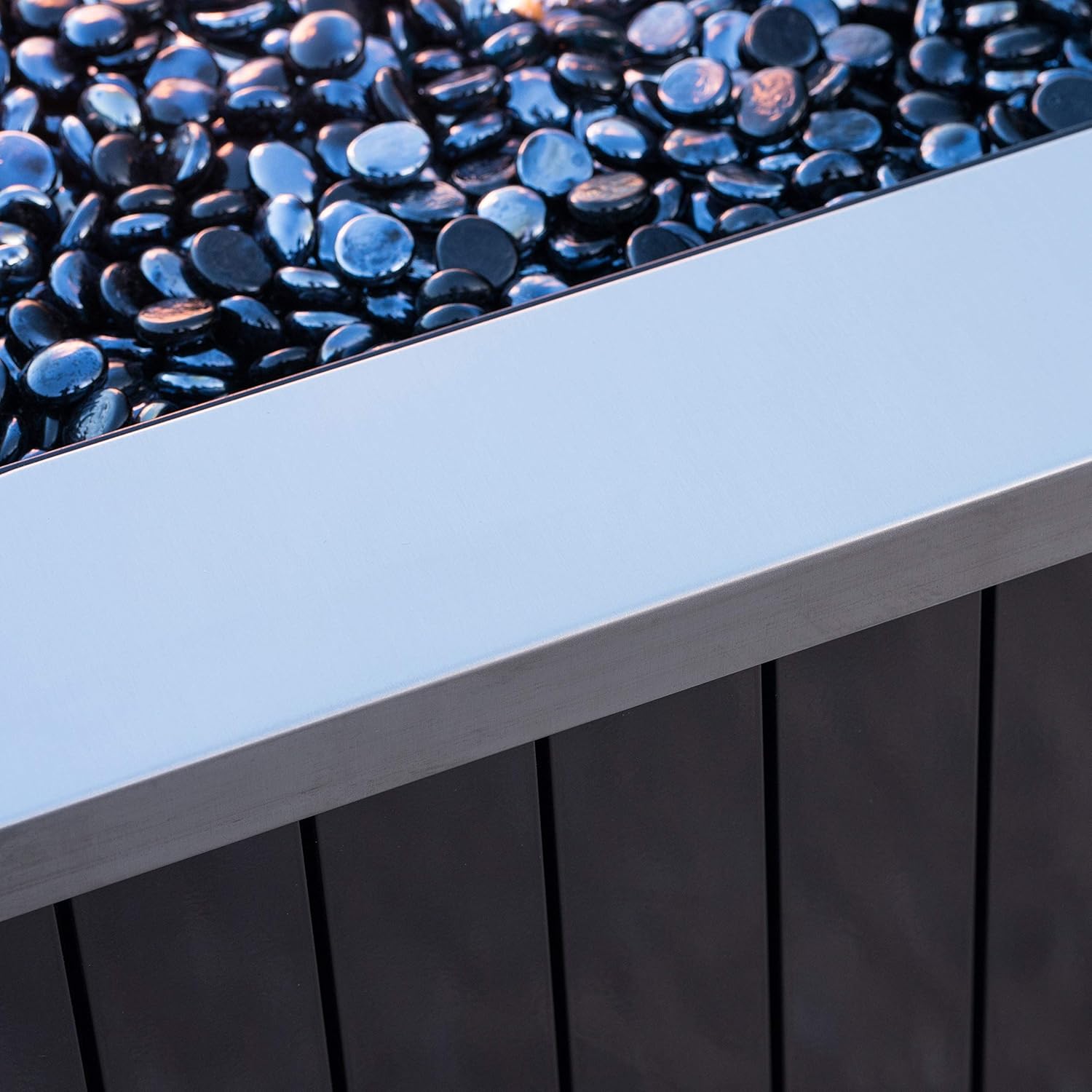 Outdoor Square Stainless Steel Propane Fire Pit by Brown Silver Aluminum