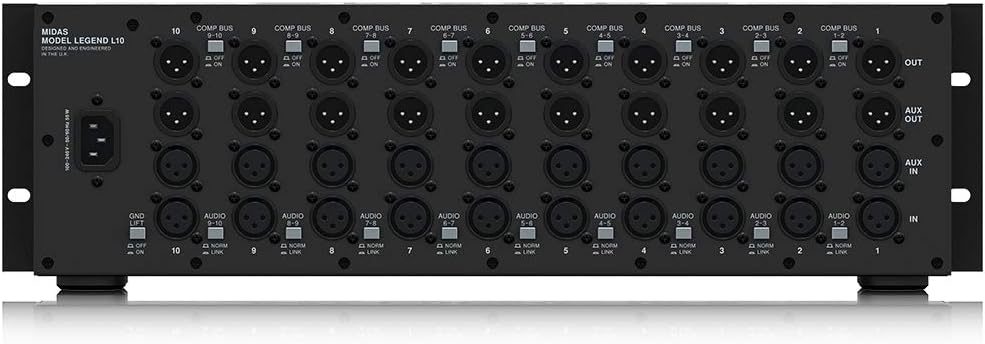 Midas LEGEND L10 500 Series Rackmount Chassis for 10 Modules with Advanced Audio Routing