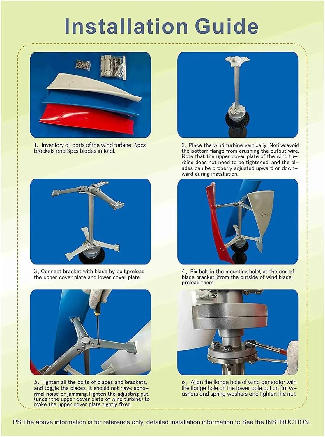 Wind Turbine Generator Kit, Wind nerator 800w Inner Air Duct Small Free Energy Turbine Power Permanent Maglev 12v 24v Low Wind Speed Starting Wind Turbines for Hybrid Solar Wind System(24V)