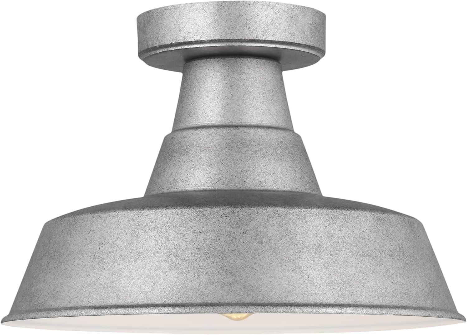 Generation Lighting 1-Light Barn Light Outdoor Ceiling Lamp Weathered Pewter 7837401-57, Flush Mount Ceiling Light Fixture for Home Decor, Farmhouse Outdoor Light Fixture Can Use LED Light Bulbs