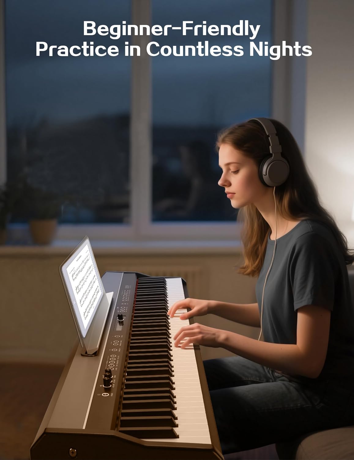 D5 wooden frame with integrated three-pedal, professional full-weighted keyboard digital piano for beginners