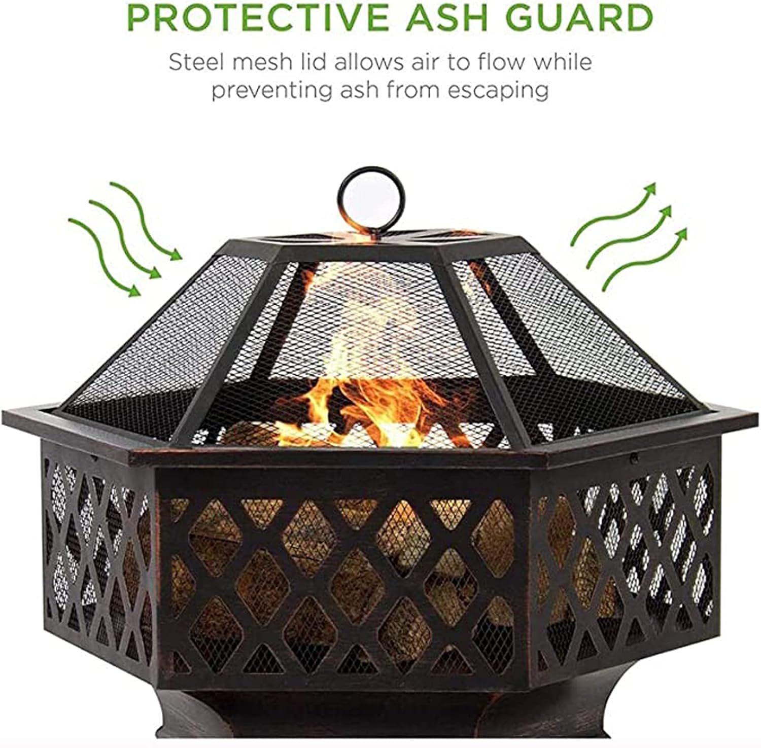 Wood Burning Fire Pit Backyard Patio Garden Fireplace Grill Fire Pit Bowl 2 in 1 Fireplace