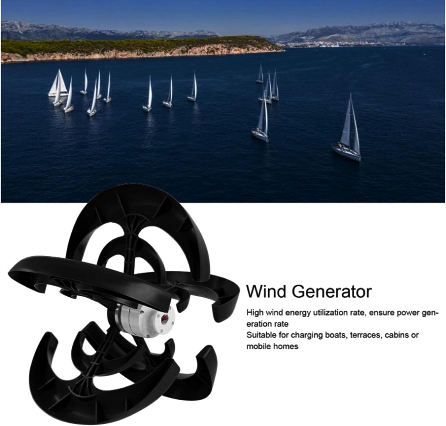 Vertical Axis Wind Turbine 5 Blades Wind Solar Hybrid 10000W Wind Turbine 3 Phase AC Permanent Magnet Generator for Wind Power Generation System