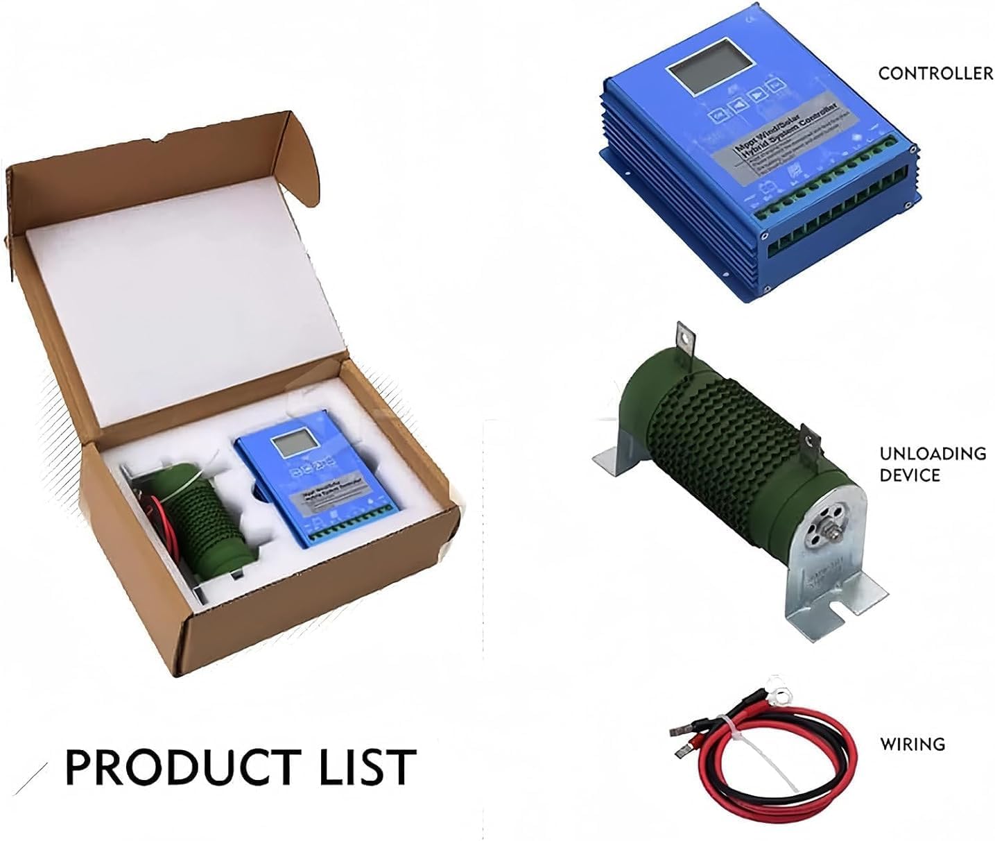 CAJUCA Wind Solar Hybrid Charge Controller 12000W Regulator MPPT Wind Solar Hybrid Boost Controller for Wind Turbine Generator