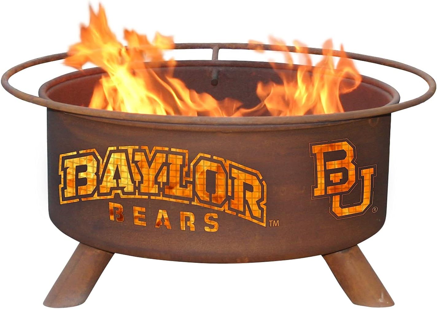 Patina Products F461 Baylor Steel Outdoor Fire Pit - 24 x 24 x 11 inch - Natural Rust Patina Finish