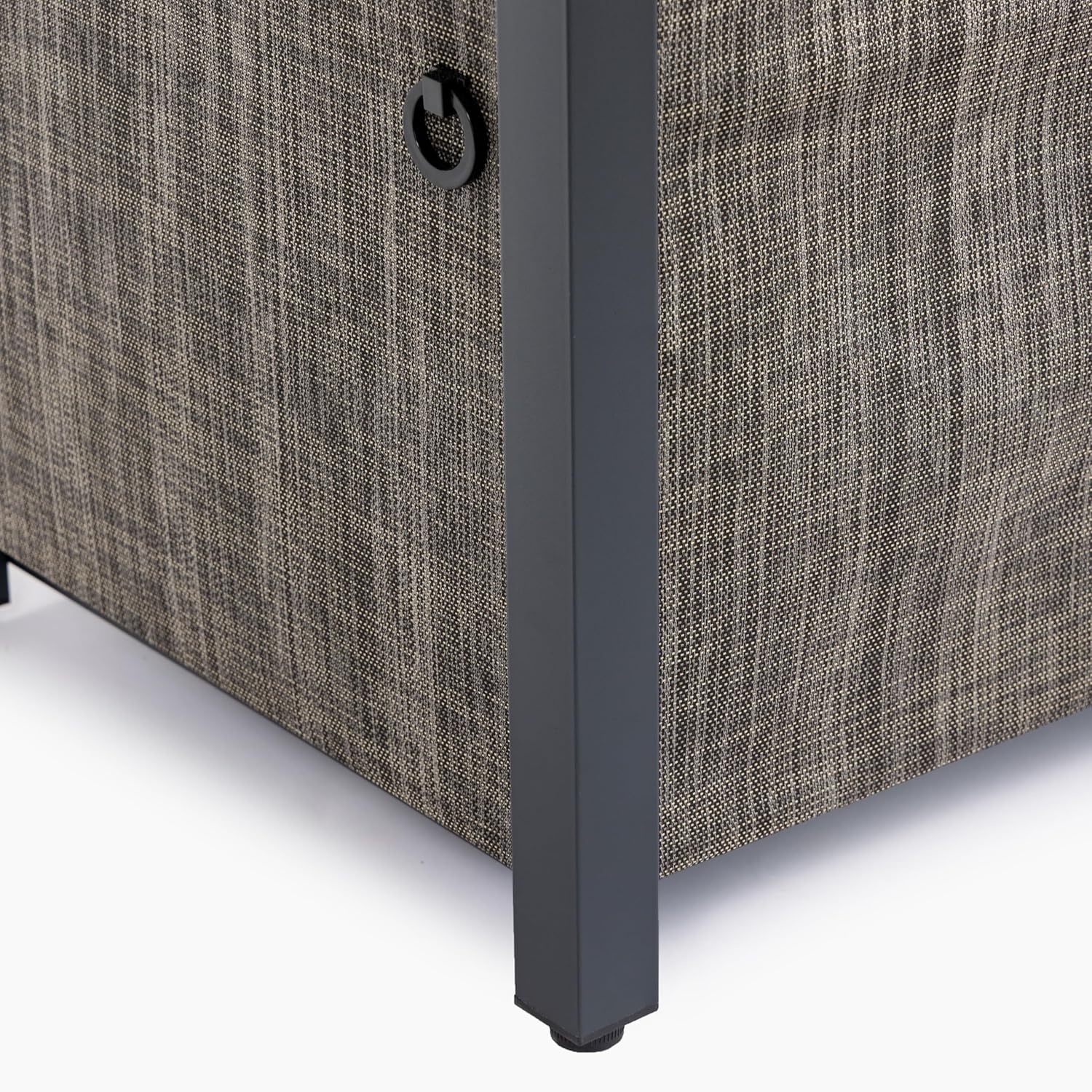 28 Inches Square Propane Fire Pit Table, 50,000 Btu Steel Outdoor Fire Pit for Patio, Deck, Courtyard – Black, Weather Durable Design (1 Doors)