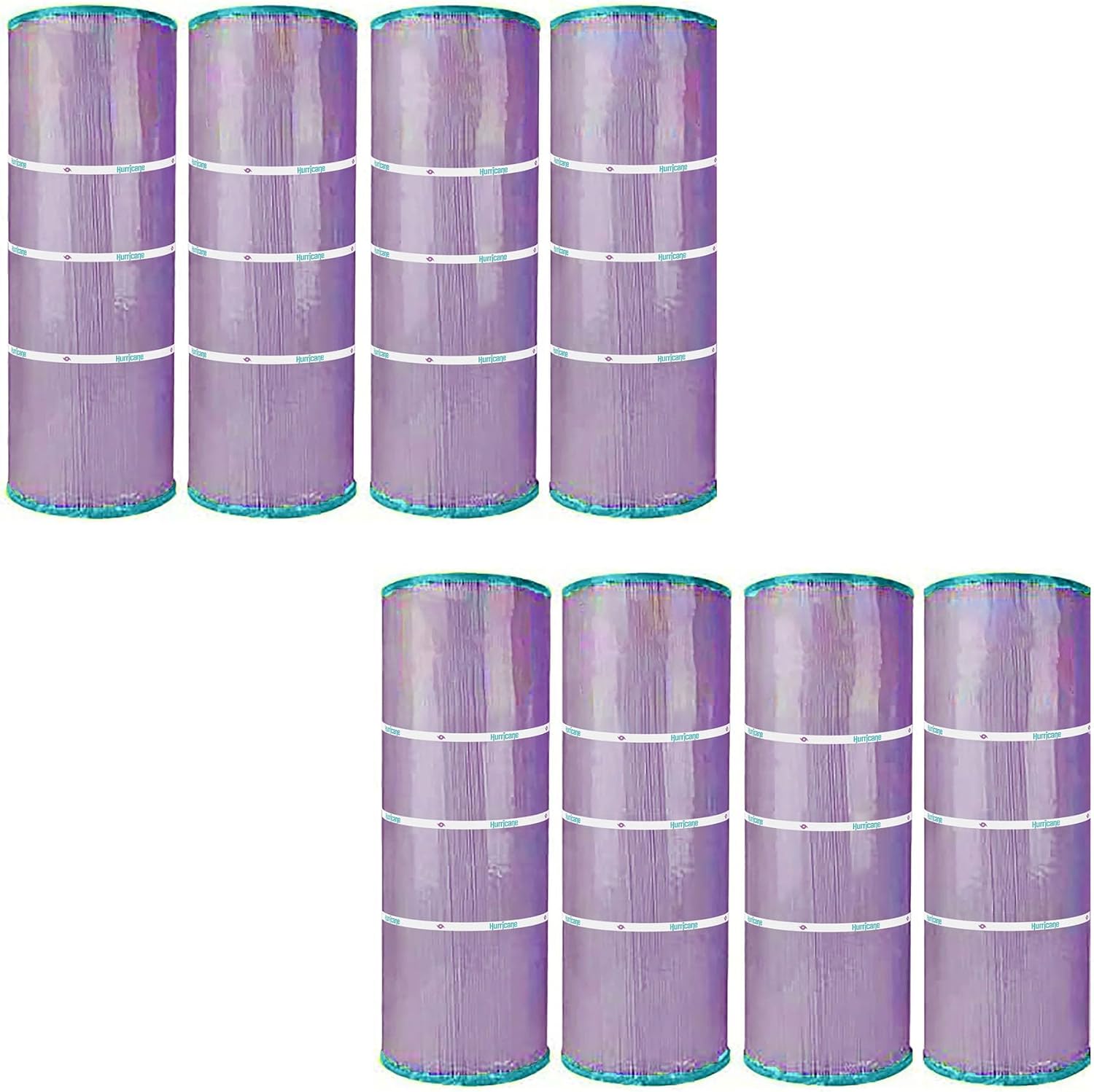 Hurricane Filters 8 Pack HF7477-04P Platinum Purple Pool Filter Cartridge - Replacement for PA75SV, Unicel C-7477, Filbur FC-1260, Hayward C-570, SwimClear C3020, Super Star Clear 3000