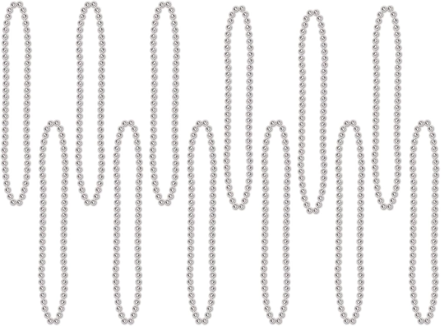 Beistle Bulk 720-Pack Small Round Party Beads, 7mm by 33-Inch, Silver