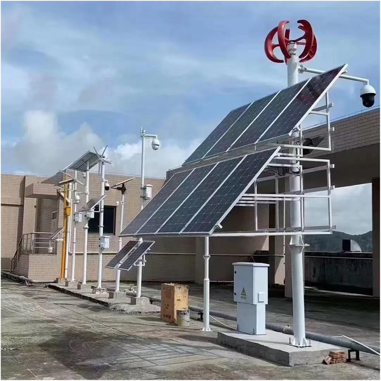 Wind Turbine Generator Kit, 2000W Vertical Wind Turbine 12v 24V 48V Vertical Axis Wind nerator Small Windmill Free Energy for Hybrid Solar Wind System(White,48V)