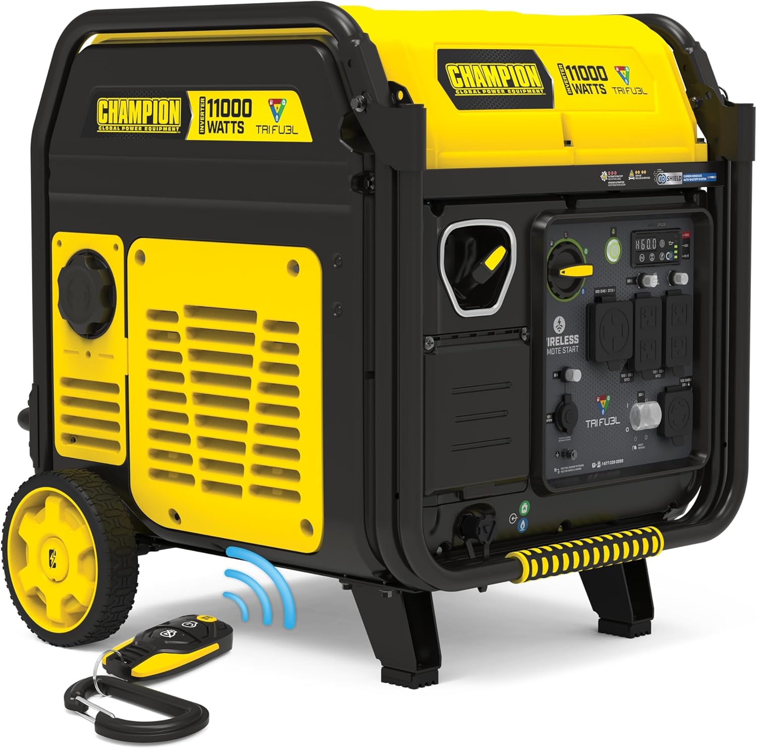Champion Power Equipment 11,000-Watt Wireless Remote Start Tri Fuel Home Backup Portable Inverter Generator with Quiet Technology and CO Shield®