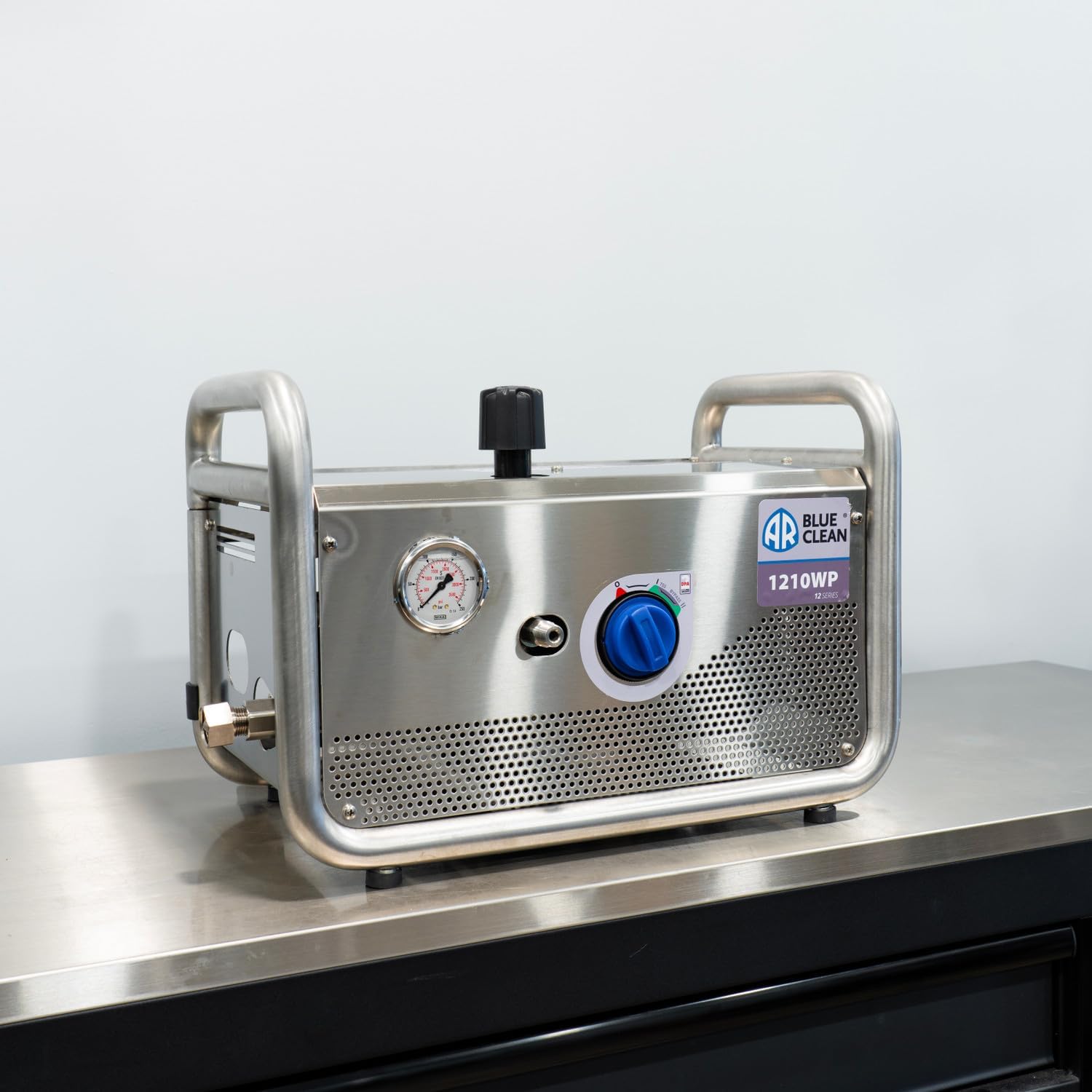 AR Blue Clean 1210 WP Pressure Washer Stainless Steel Wall Mount | 2.2 GPM 1350 PSI | The Clean Garage