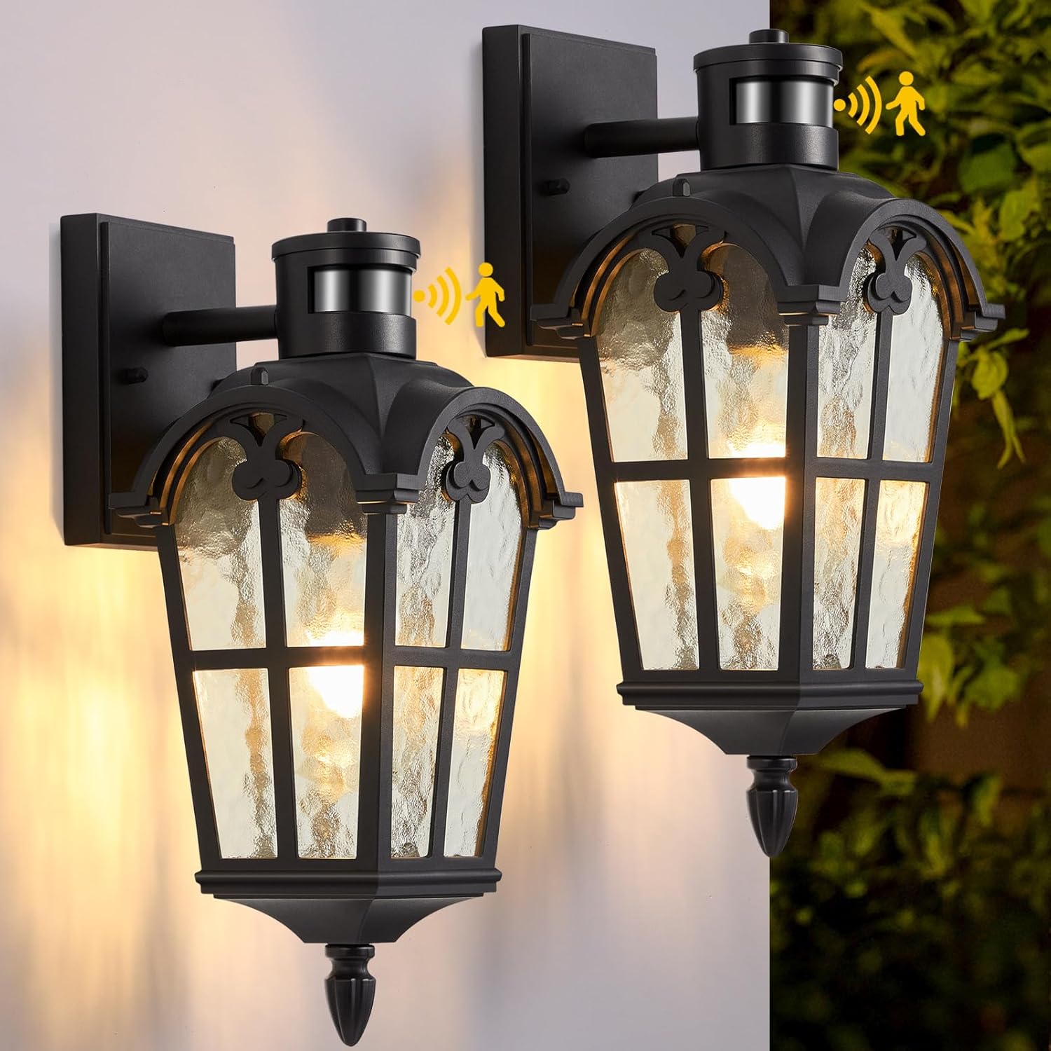 Dusk to Dawn Outdoor Lighting,Modern Motion Sensor Outdoor Lights,Waterproof Outdoor Wall Lights Exterior, 2 Packs Motion Sensor Light,Porch Lights, Light Fixture