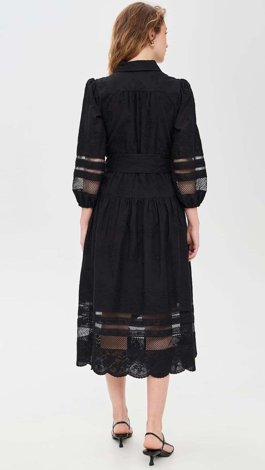 Shoshanna Womens Cotton Eyelet Magnolia Dress