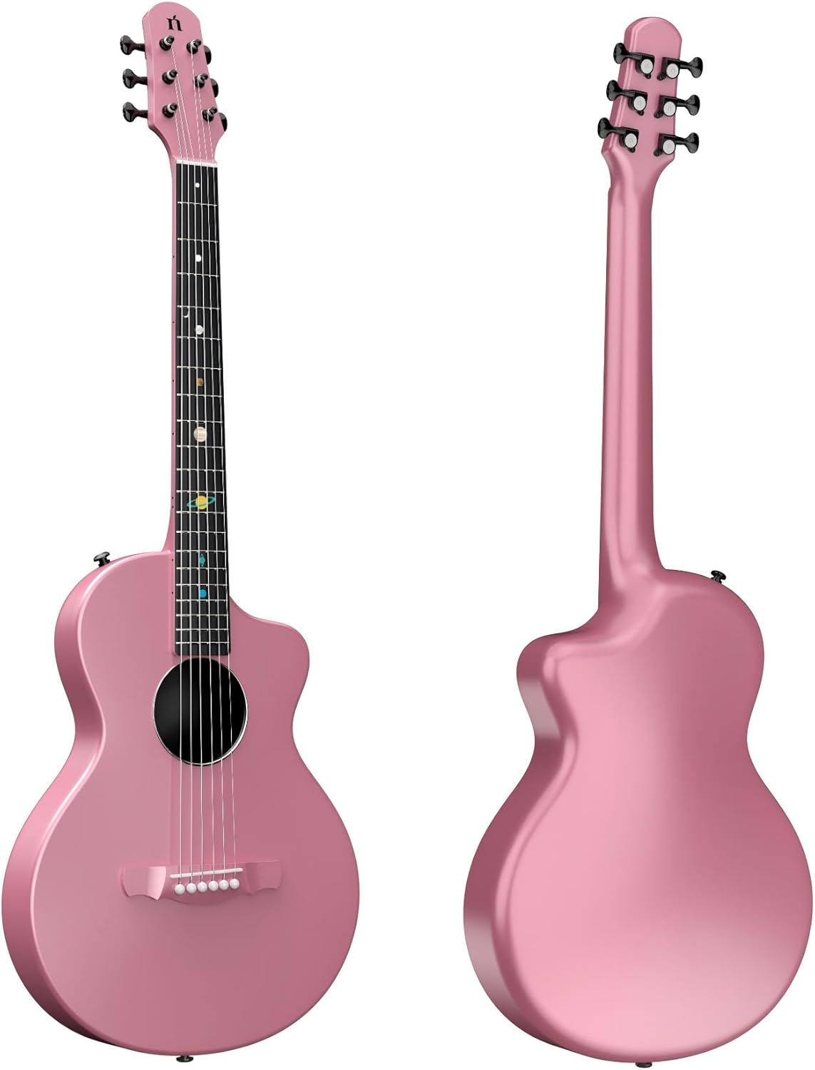 Natasha Asteroid Carbon Fiber 38-inch Folk Guitar（Cherry Blossom Pink）,Acoustic Guitars/Travel Guitars,Integrated Casting With Carbon Fiber Composite Material, light and portable